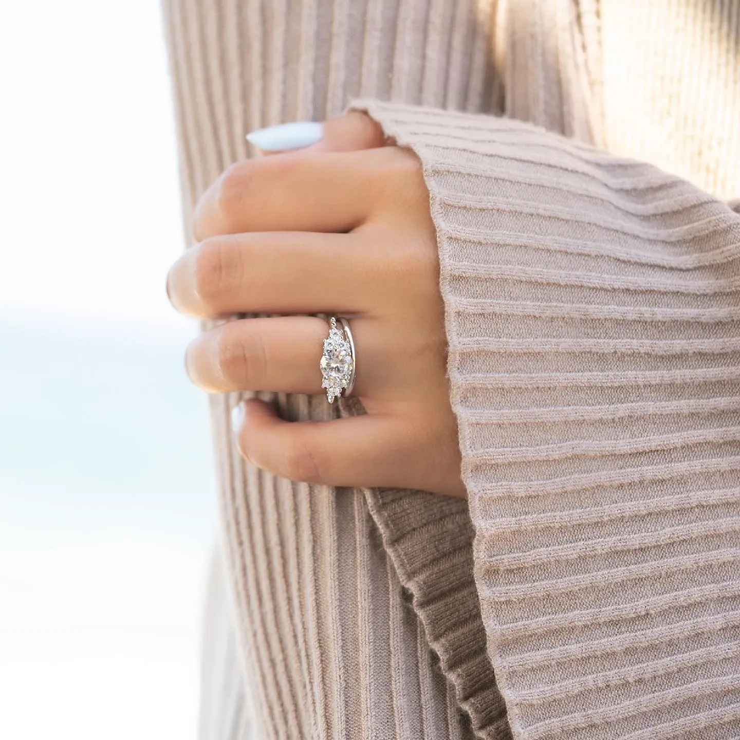 925 Sterling Silver Round Cut Perfect Gems Ring