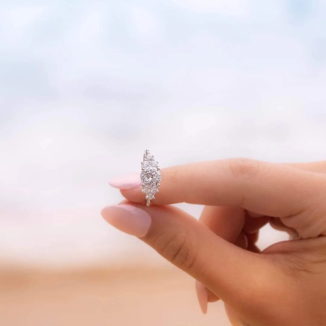 925 Sterling Silver Round Cut Perfect Gems Ring