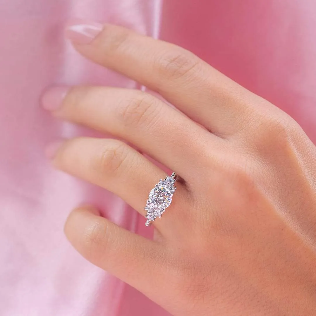 925 Sterling Silver Round Cut Perfect Gems Ring