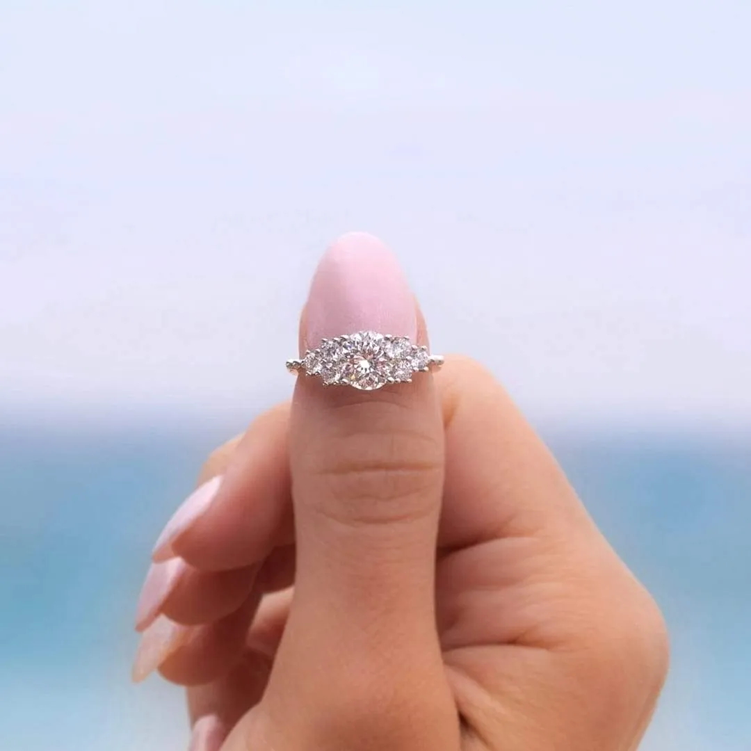 925 Sterling Silver Round Cut Perfect Gems Ring