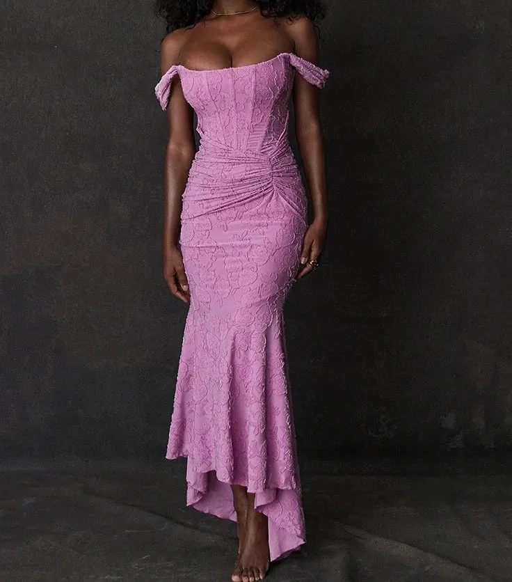 A&A Off-shoulder Lace Maxi dress