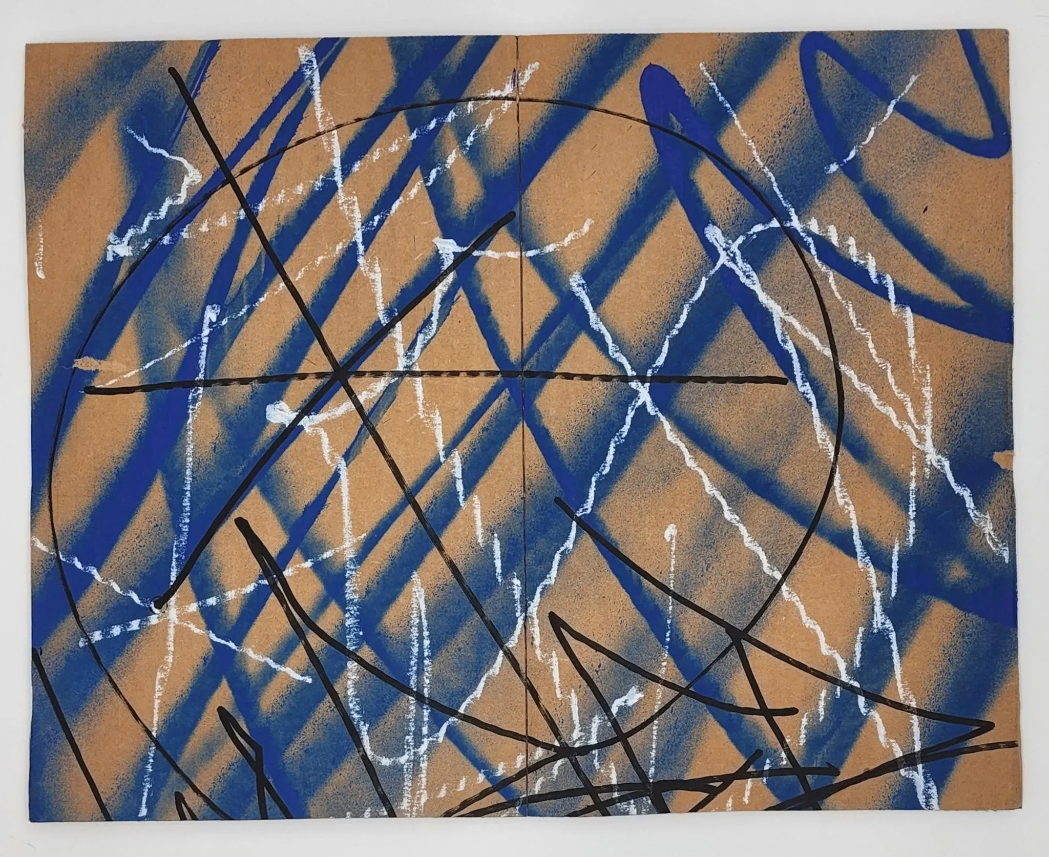 Abstract Cardboard Tagged Untitled Original Spray Paint Painting by Saber