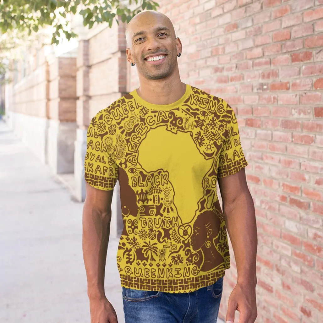 African Map Text Art T-Shirt