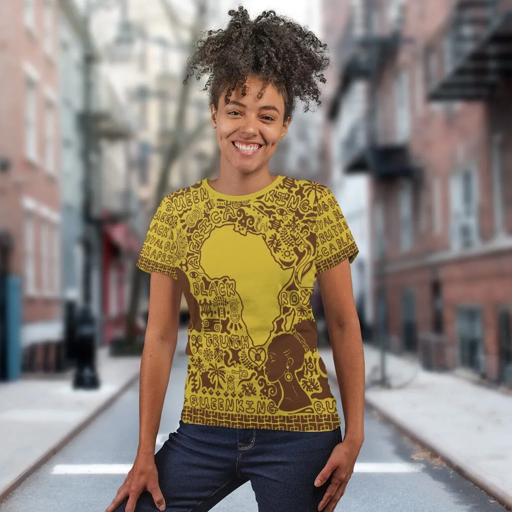 African Map Text Art T-Shirt