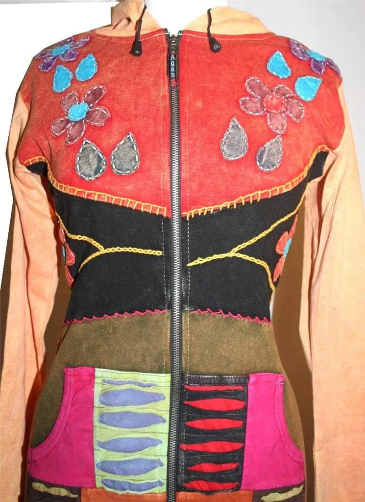 Agan Traders Women's 2025 Summer Bohemian Patch Distressed Rib Outwear Long Coat Jacket