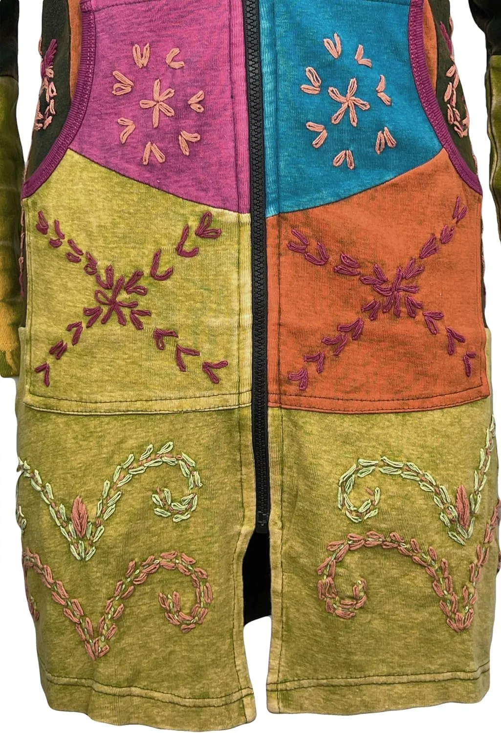 Agan Traders Women's 2025 Summer Bohemian Patch Distressed Rib Outwear Long Coat Jacket