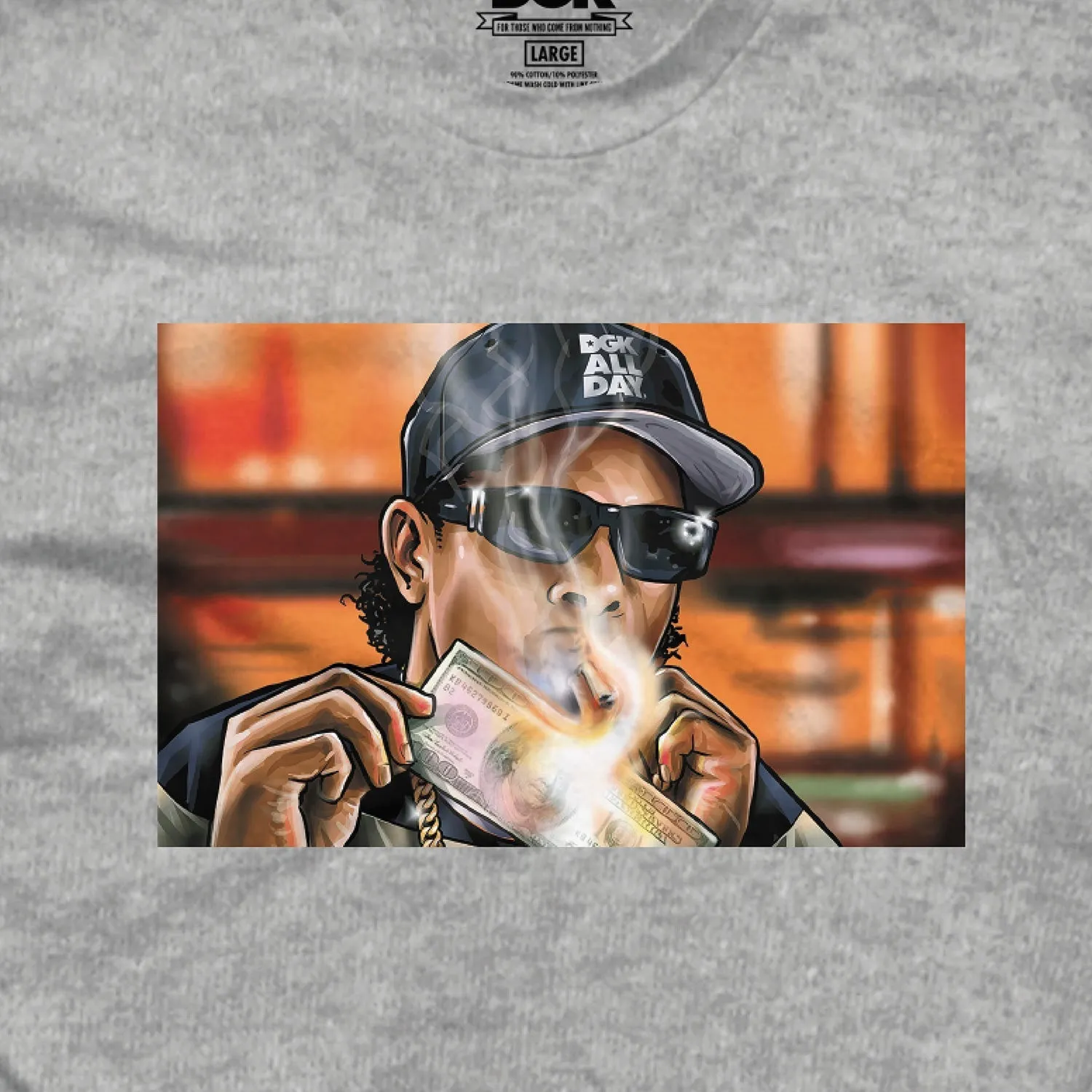 DGK T SHIRT - BURNIN - ATHLETIC HEATHER