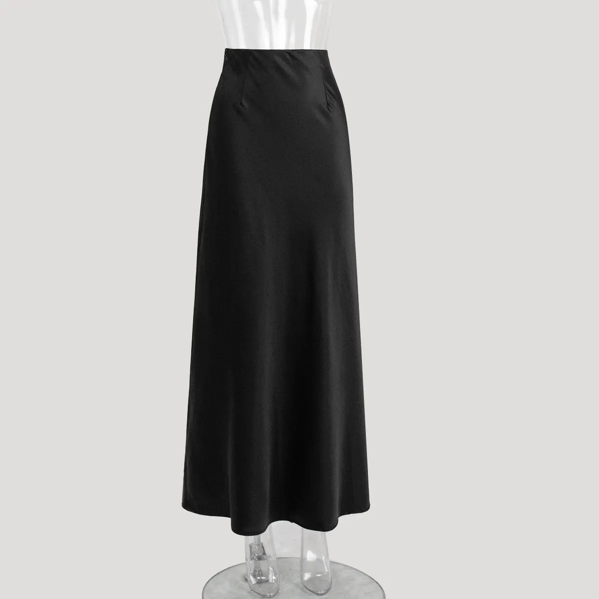 Flytonnshop buisnesscore outfit women Fishtail Skirt 2024 Spring Satin Satin Long High Waist Sheath Mop Fishtail Skirt