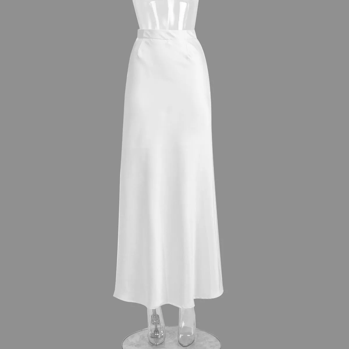 Flytonnshop buisnesscore outfit women Fishtail Skirt 2024 Spring Satin Satin Long High Waist Sheath Mop Fishtail Skirt
