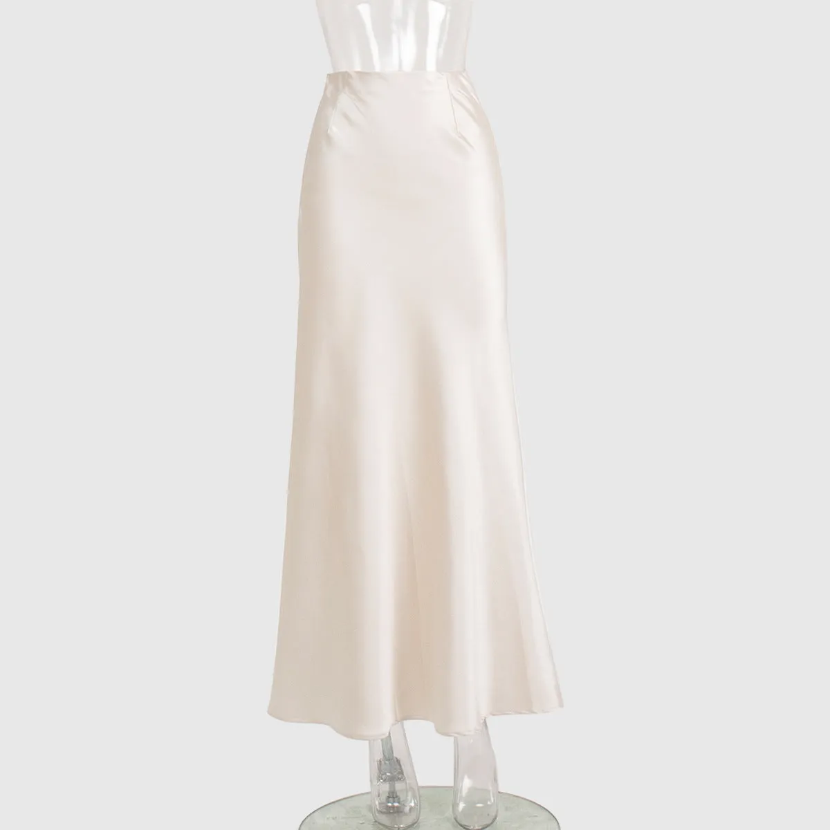 Flytonnshop buisnesscore outfit women Fishtail Skirt 2024 Spring Satin Satin Long High Waist Sheath Mop Fishtail Skirt