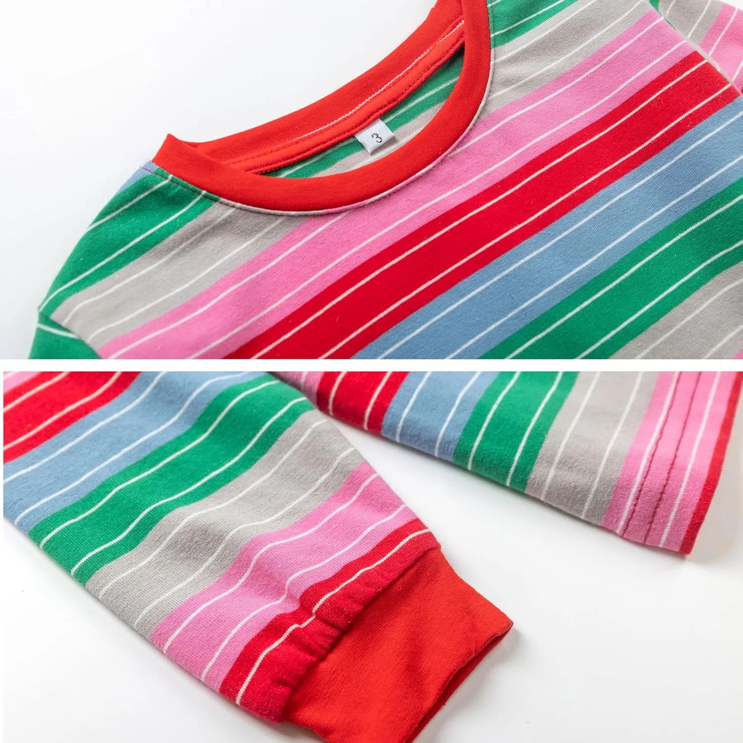 Halloween Costume for Kids Top Shirts,Baby Boys Girls Long Sleeve Cotton Rainbow Striped T-Shirts