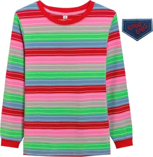 Halloween Costume for Kids Top Shirts,Baby Boys Girls Long Sleeve Cotton Rainbow Striped T-Shirts