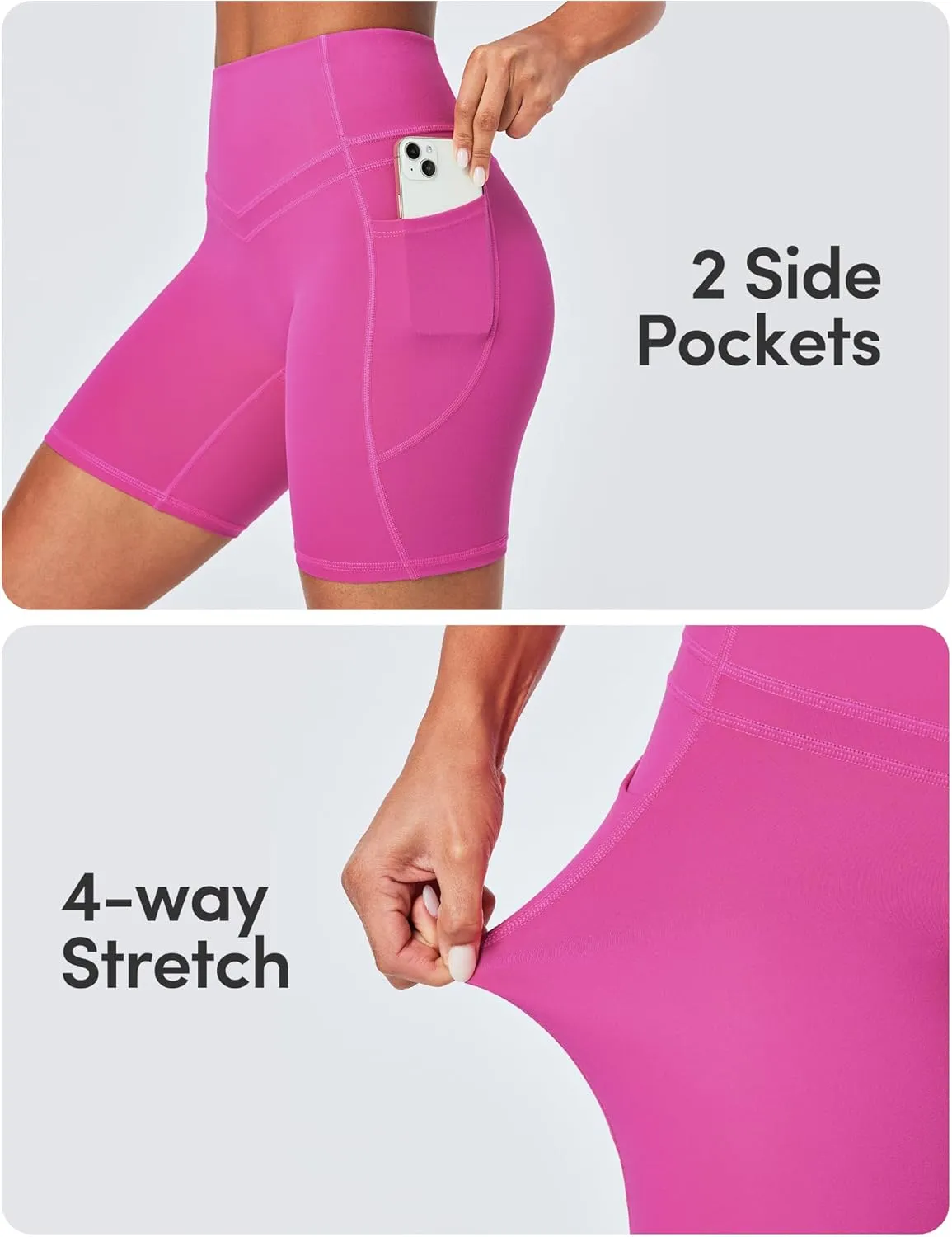IUGA Tummy Control Biker Shorts Women with Pockets Workout Gym Shorts High Waisted Yoga Running Compression Shorts Spandex