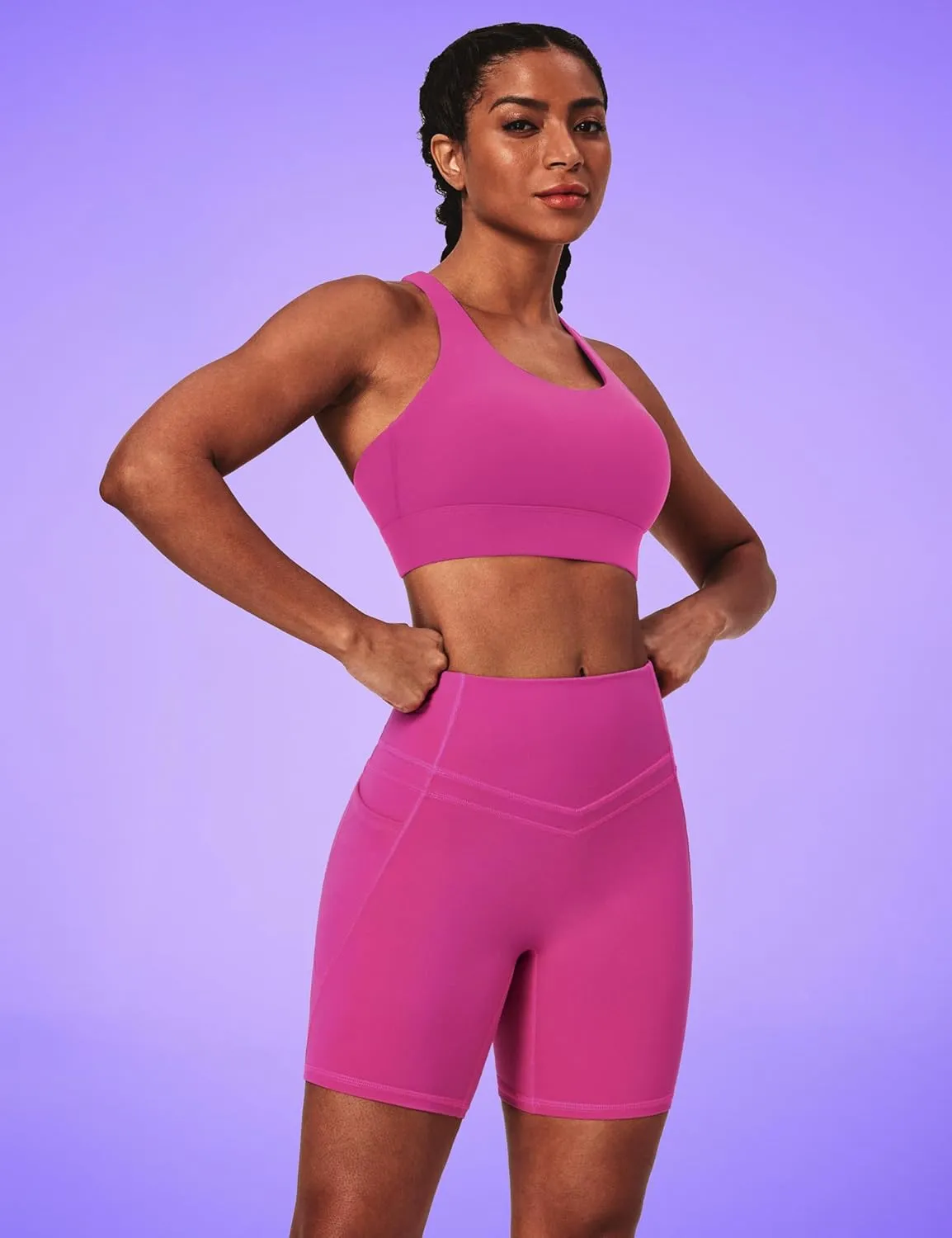 IUGA Tummy Control Biker Shorts Women with Pockets Workout Gym Shorts High Waisted Yoga Running Compression Shorts Spandex