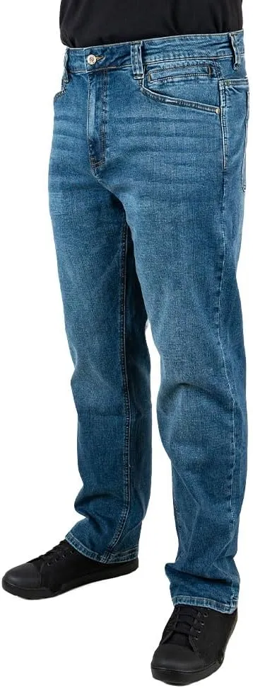 LA Police Gear Men's Terrain Flex Relaxed Fit Tactical Jeans, Comfortable Stretch Denim Jean, EDC Stretch Waistband Jeans