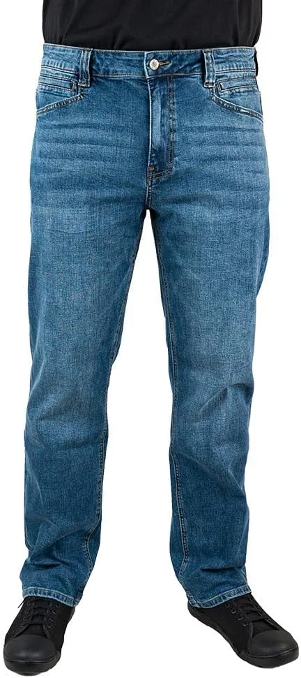 LA Police Gear Men's Terrain Flex Relaxed Fit Tactical Jeans, Comfortable Stretch Denim Jean, EDC Stretch Waistband Jeans