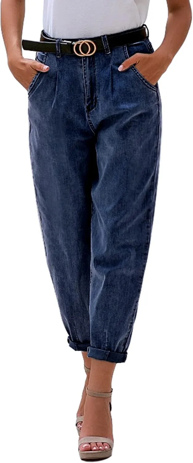 luvamia Mom Jeans for Women Trendy High Waisted Stretchy Loose Jeans for Women Denim Pants