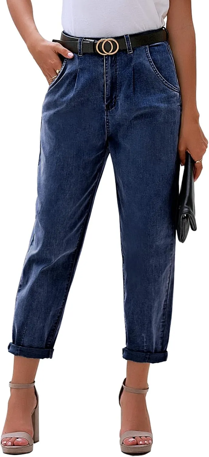 luvamia Mom Jeans for Women Trendy High Waisted Stretchy Loose Jeans for Women Denim Pants