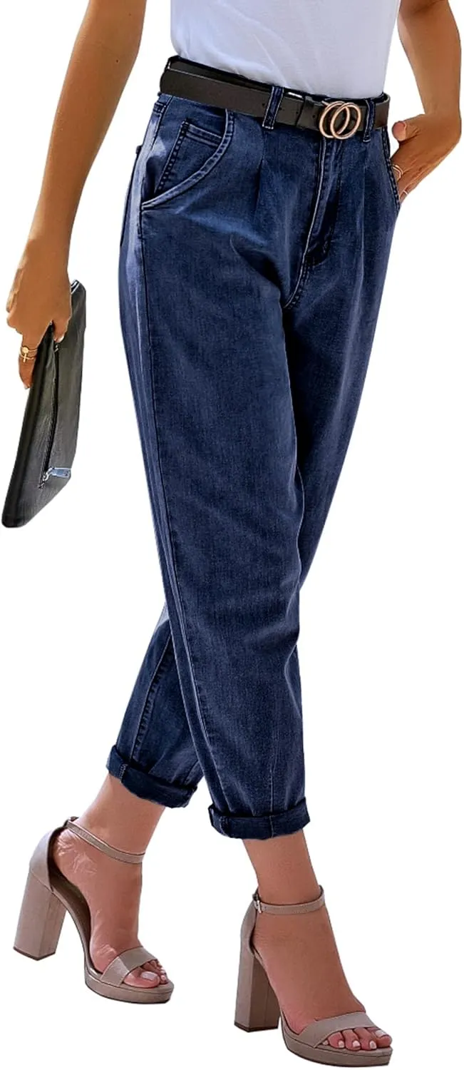 luvamia Mom Jeans for Women Trendy High Waisted Stretchy Loose Jeans for Women Denim Pants