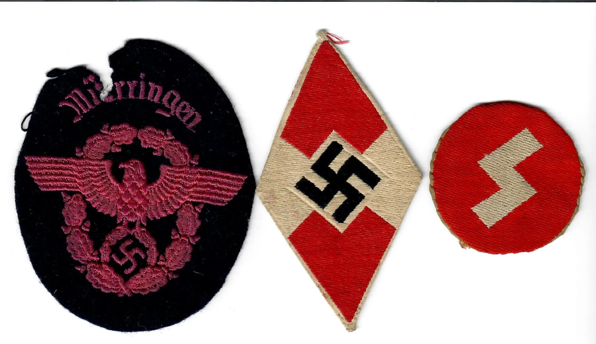 Original German & European WWII Bring Back Collection: Stick Pins, Tinnies, Insignia & Currency