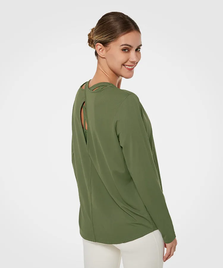 Shift Light Jacquard Cutout Yoga T-shirt | Women's Long Sleeve T-shirt