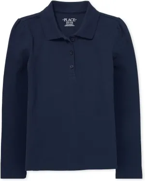 The Children's Place Girls' Long Sleeve Pique Polo