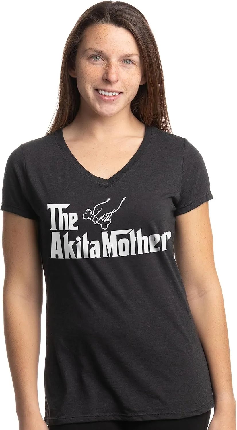 The Dogmother | Funny Cute Dog Mother Mom Owner Pet Doggo Pup Women V-Neck T-Shirt